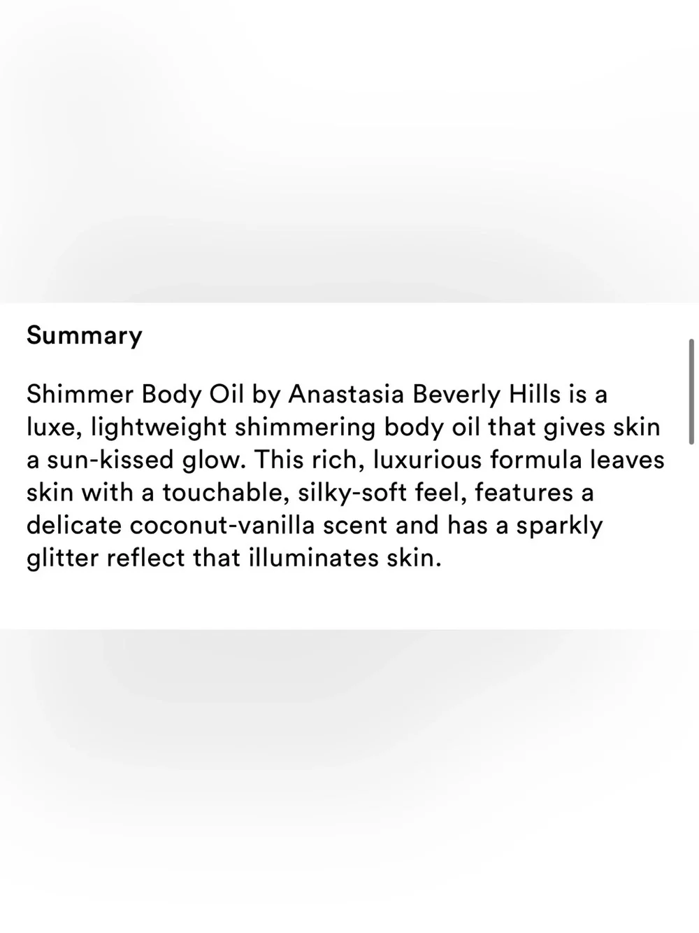 Anastasia Beverly Hills Shimmer Body Oil - White